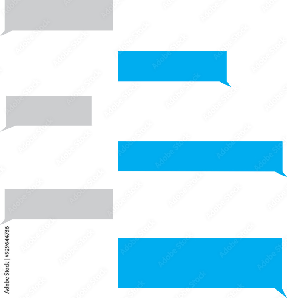 Poster chatting sms with blue message bubbles. text messaging. discussion. smartphone, mobile phone templat