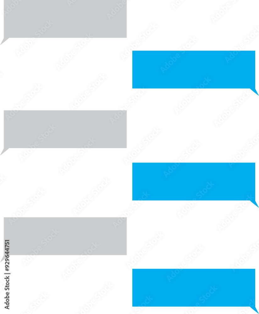 Poster chatting sms with blue message bubbles. text messaging. discussion. smartphone, mobile phone templat