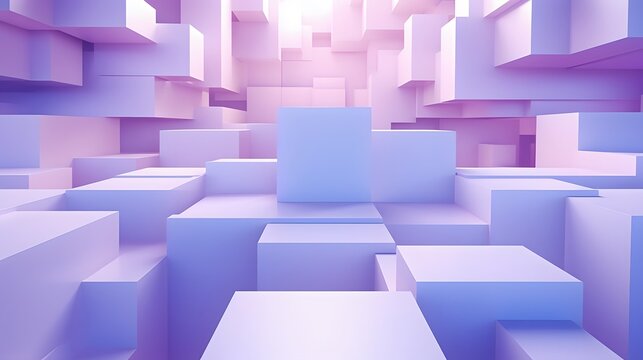 3d rendering of White and purple abstract geometric background. Scene for advertising, technology, showcase, banner, game, sport, cosmetic, business, metaverse. Sci-Fi Illustration. Product display