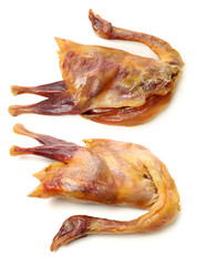 Salted chicken on white background
