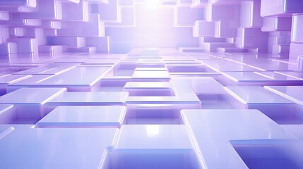 Fototapeta premium 3d rendering of White and purple abstract geometric background. Scene for advertising, technology, showcase, banner, game, sport, cosmetic, business, metaverse. Sci-Fi Illustration. Product display