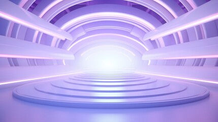 Fototapeta premium 3d rendering of White and purple abstract geometric background. Scene for advertising, technology, showcase, banner, game, sport, cosmetic, business, metaverse. Sci-Fi Illustration. Product display