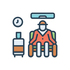 Color illustration icon for relax