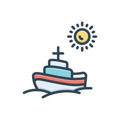 Obraz premium Color illustration icon for boat
