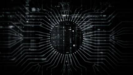 Futuristic digital background highlighting advanced cryptocurrency and encryption technology,...