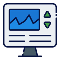 Market filled line icon