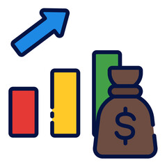 Fototapeta premium Capital filled line icon