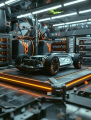 Obraz premium Futuristic Car Production Line