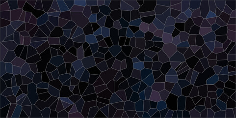 Abstract Seamless Multicolor Quartz Crystal Pixel Diagram Background. Black vector low poly cover. Dark Multicolor blue Broken Stained-Glass Background with grey lines. Geometric Retro tiles pattern.	