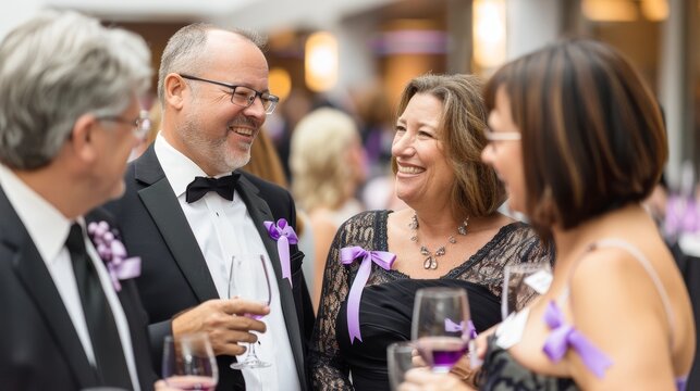 Purple Ribbon Charity Gala for Pancreatic Cancer Research - Elegant Event Supporting a Noble Cause