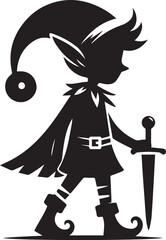 Elf vector silhouette illustration logo