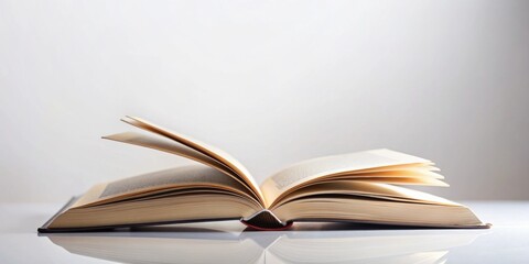 Open book on light background, education, reading, knowledge, learning, library, literature, studying, academic, research