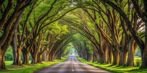 Tunnel of trees creating a natural canopy along a road in Lexington, Kentucky, nature, trees, tunnel, lush, foliage, peaceful