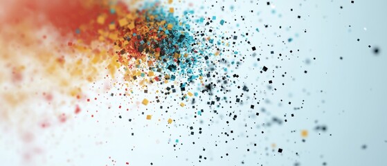 3D scatter plot with colored data clusters and shadow effects, background, Generative AI 