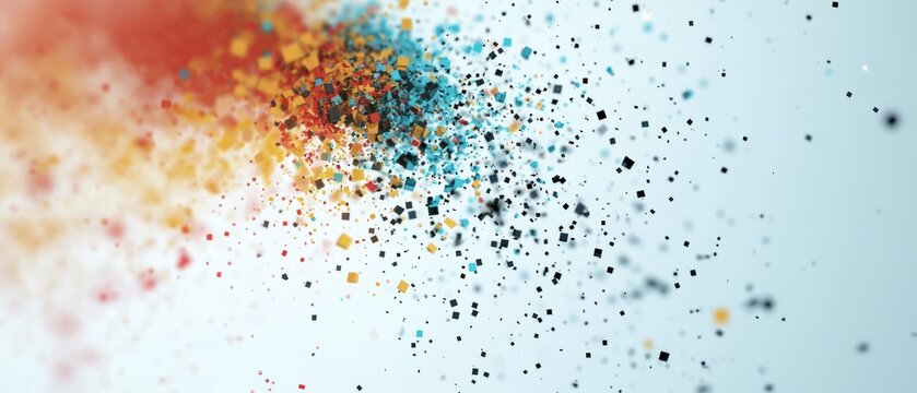 3D scatter plot with colored data clusters and shadow effects, background, Generative AI 