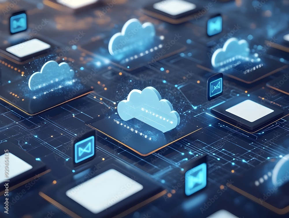 Poster seamless cloud computing network with connected devices for seamless data synchronization and global