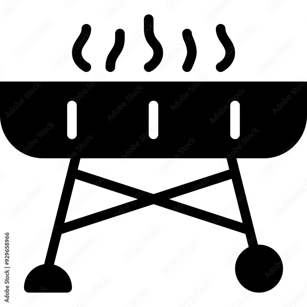 Wall mural barbecue grill solid icon