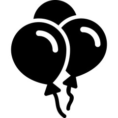balloon for party decorate solid icon