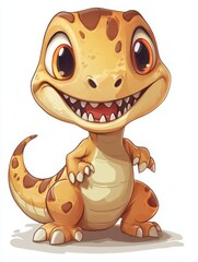 Fototapeta premium Cute Cartoon Dinosaur Illustration