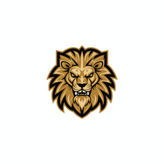 Obraz premium Lion head logo animal vector template illustration