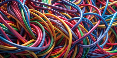 Twisted and tangled tubes creating an abstract and chaotic pattern , abstract, chaos, confusion, complexity