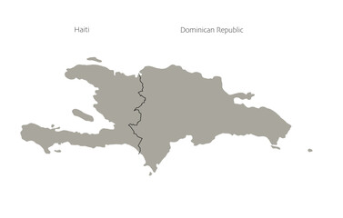 Obraz premium Vector simple map of Haiti and Dominican Republic.