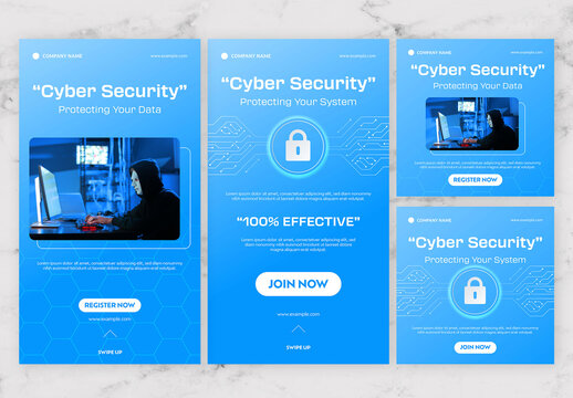 Blue And White Clean Gradient Story And Post