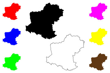 Nakhon Ratchasima Province (Kingdom of Thailand, Siam, Provinces of Thailand) map vector illustration, scribble sketch Khorat (Korat) map