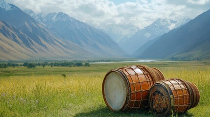 Obraz premium Drums in the Mountain Valley.