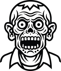 zombie abstract line art illustration black and white