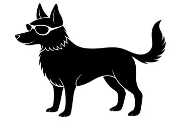 dog silhouette with sunglass 