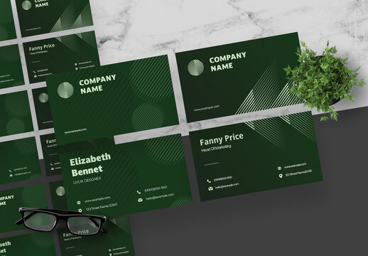 Green And Sage Green Business Card