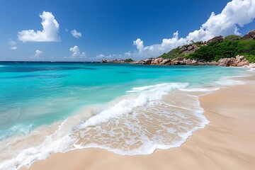 A serene beach with turquoise water. Natural background