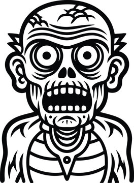 recommend clip art: zombie abstract line art illustration black and white