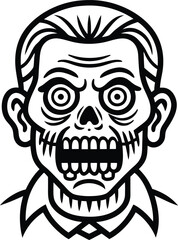 zombie abstract line art illustration black and white