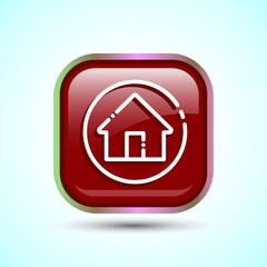 Home Icon Button Design Illustration, Main Page Icon For Mobile and Web