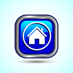 Home Icon Button Design Illustration, Main Page Icon For Mobile and Web