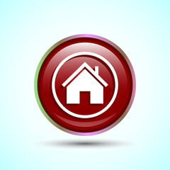 Home Icon Button Design Illustration, Main Page Icon For Mobile and Web