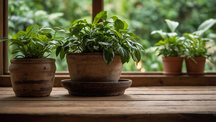 Fototapeta premium Potted flowers in vibrant hues adorn the porch, a blooming oasis of nature's beauty