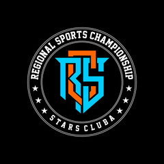 letter rsc or rcs circle shield modern logo