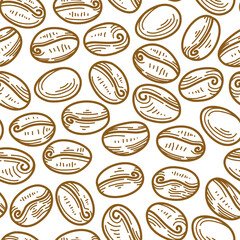 Coffee beans pattern background. coffee beans background. Coffee beans wallpaper. Coffee Beans Illustration for packaging. seamless pattern of coffee beans background. coffee beans seamless pattern.