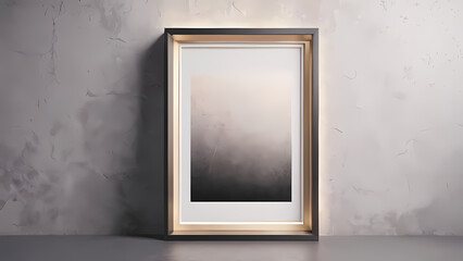 Minimalis design with a bold rectangular frame in the foreground with light flares for a sophisticated look