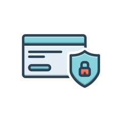 Color illustration icon for secure payment