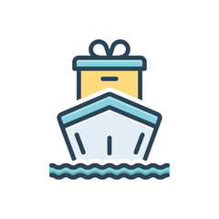 Color illustration icon for shipping