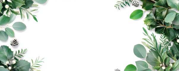 A festive Christmas wreath made of lush green foliage