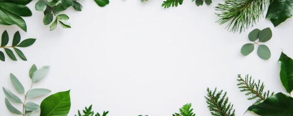 Naklejka premium A festive Christmas wreath made of lush green foliage