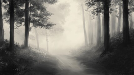 Obraz premium Misty Forest Path