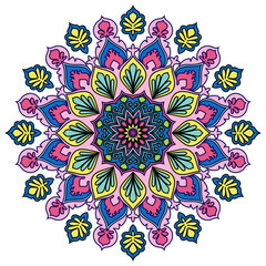 Vibrant Mandala Bloom A kaleidoscope of floral patterns and sacred geometry, this intricate mandala radiates harmony and spiritual energy.