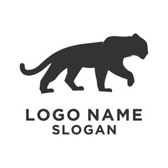 simple black walking tiger logo
