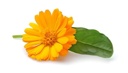 Calendula flower isolated on white background